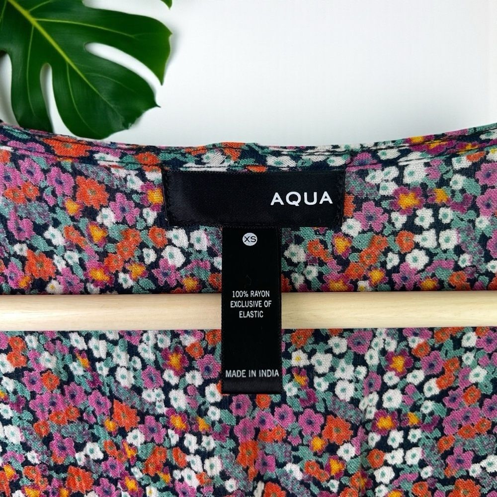 AQUA Floral Ruffle Sleeve Smocked Wide-Leg Jumpsuit - Picture 13 of 14